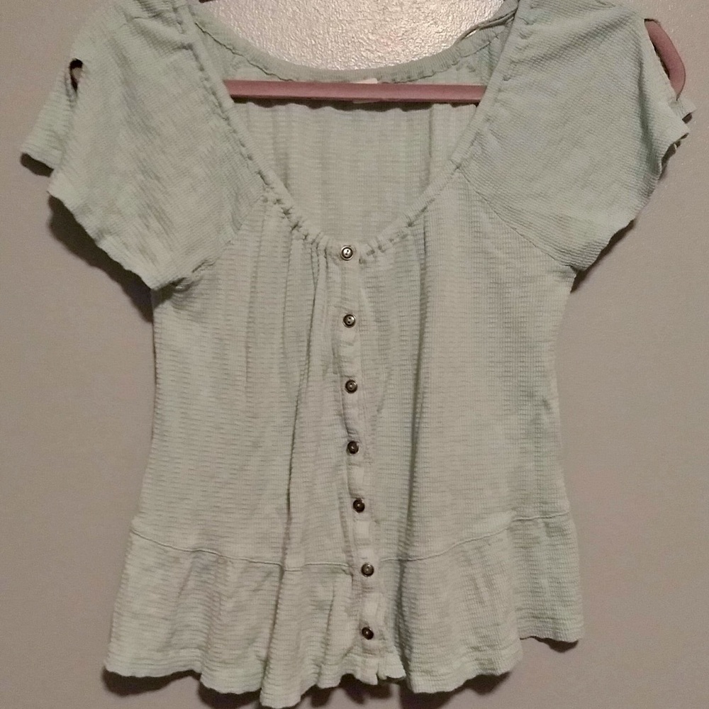 Aeropostale Peplum Button Up